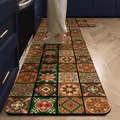 Boheemse geometrische diatomeeënaarde keukenmat met antislip textuur - 40x60cm / Gekleurd Tegelpatchwork
