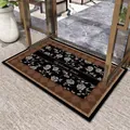Vintage floral welcome home doormat with a brown checkered border for home entrance - 40*60cm / Vintage Style C (Rectangular)