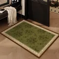Vintage green floral diatom mud doormat with non-slip texture and elegant border - 40*60cm / Butterfly and Flower Drawing