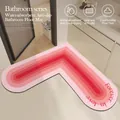 L-shaped pink gradient absorbent non-slip floor mat for bathroom corner sinks - 50*50CM / L-Shaped / Pink Gradient (E)