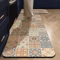 Keukenmattenset van diatomeeënaarde met vintage tegelpatroon, antislip en oliebestendig - 40x60cm / Warm Patroon