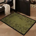 Green diatom mud entryway mat with black floral pattern, non-slip indoor doormat design - 40*60cm / Branch Shadow Painting