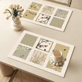 Elegant vintage oriental style waterproof leather placemat featuring bird and bamboo motifs - Light Luxury Patchwork Style C / 30x50cm (Single Pack)