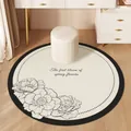 Elegant round vanity chair mat with floral bloom pattern for bedroom decor - Diameter 50CM / Spring Bloom