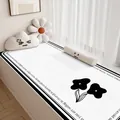 Cream style Belgian velvet bay window mat with non-slip floral design for home decor - 40*80cm / Cream Cartoon Style E