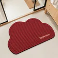Cloud-shaped red diatom mud absorbent bathroom mat featuring horizontal stripes and text - 45*70cm / Thick Absorbent Non-Slip / Red - Cloud Shape
