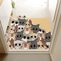 Zerbino in PVC con simpatico motivo a gatto e superficie antiscivolo per l'ingresso - 80*120CM / Gatti Impilati - Sinistra