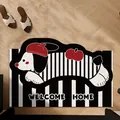 Cute sausage dog doormat featuring black white stripes and Welcome Home text - Sausage Dog Style D / 40*60cm