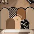 Tappetino d'ingresso antiscivolo in pelle PVC stile Mid-century con design Welcome - Stile Metà Secolo Irregolare Q