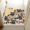 Zerbino d'ingresso in PVC con simpatico motivo a gatto beige per l'interno della casa - 80*120CM / Gatti Impilati - Destra