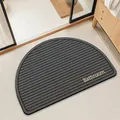 Gray semicircle non-slip diatom mud bathroom mat with decorative Bathroom lettering - 40*60cm / Thick Absorbent Non-Slip / Gray - Semicircle