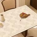 Tovaglietta in pelle impermeabile beige con elegante motivo floreale vintage per tavolo - 30*60cm / Tovaglietta stile americano - Modello B