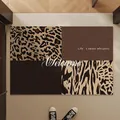 Luxury leopard print non-slip entrance door mat with Welcome text and sweet whispers - 45x75cm / Leopard Brown