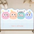 Cute cartoon monster bathroom floor mat featuring blue and white stripes and text - 40*60cm (Normal Diatomite) / Multicolor (Cartoon Hairball Style E)