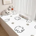 Premium cream-style Belgian velvet bay window mat with cute white puppy pattern - 40*80cm / Cream Cartoon Style-I