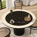 Elegant French style round waterproof PVC leather table mat with stylish floral pattern - Diameter 40CM / Style G