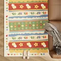 Colorful dopamine style floral area rug featuring mid-century modern Moroccan patterns - Custom / Flower Garden