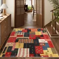 Ethnic style Belgian velvet non-slip entryway rug with colorful geometric pattern - 40*60cm / Vibrant Paradise