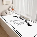 Cream-colored Belgian velvet bay window mat with cute cartoon dog and 'All the best' text - 40*80cm / Cream Cartoon Style K