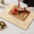 Alfombrilla de cocina absorbente antideslizante con vetas de madera estilo espiga - Versión de Cuero Absorbente / 30x40cm / Madera Beige Claro