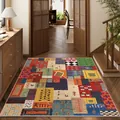 Vibrant bohemian ethnic style colorful patchwork rug for home entryway and indoor porch - 40*60cm / Colorful Patchwork Dream