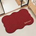 Alfombrilla de baño de tierra de diatomeas roja ondulada con textura antideslizante - 40*60cm / Forma de onda / Lodo de Diatomeas Estándar / Rojo