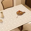 Tovaglia in pelle impermeabile beige con motivo floreale vintage per tavolo da pranzo - 30*50cm / Tovaglietta stile americano - Modello I