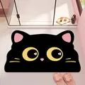Cute black cat diatom mud bathroom mat with high-absorbent anti-slip cartoon design. - 40*60cm / Pink Ear Cute Cat
