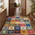 Colorful ethnic style Belgian velvet floor mat featuring heart and snowflake patterns - 40*60cm / Colorful Floral Patchwork