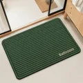 Alfombra de baño antideslizante de tierra de diatomeas verde oscuro a rayas negras - 40*60cm / Cuadrado / Lodo de Diatomeas Estándar / Verde