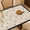 Tovaglia di lusso americana in pelle impermeabile con motivo floreale e bordo nero - 30*50cm / Tovaglietta stile americano - Modello J
