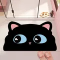 Adorable black cat shaped non-slip absorbent diatomite bathroom mat for home decor - 40*60cm / Blue-Eyed Cat Heart