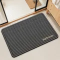 Alfombra de baño absorbente de tierra de diatomeas gris oscuro con texto Bathroom - 40*60cm / Cuadrado / Lodo de Diatomeas Estándar / Gris