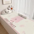 Cream style slip-resistant bay window mat with pink piglet design and soft velvet finish - 40*80cm / Cream Cartoon Style - Lovely Piglet (O)