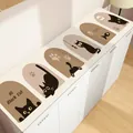 Tappetino protettivo in pelle impermeabile con gatto cartone animato per credenza - 30*40cm / Finestra Gatto Nero