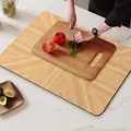 Alfombra de cocina absorbente grande con patrón de grano de madera clara para encimera - Cuero absorbente / 30x40cm / Madera Amarilla Clara