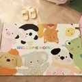 Zerbino antiscivolo con animali dei cartoni animati e scritta Welcome Home - 40*60cm / Caldo Ritorno a Casa