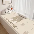Cream style bay window mat in Belgian velvet with cute kitten print - 40*80cm / Cream Cartoon Style P (Lovely Kitten)