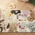 Zerbino con simpatici animali dei cartoni animati e scritta HELLO, antiscivolo casa - 40*60cm / Ciao Divertente
