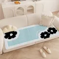 Cream style non-slip sofa cushion with light blue floral pattern for all seasons - 40*40cm / Fresh Nier Style-C