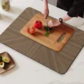 Alfombrilla de cocina absorbente de grano de madera para encimera bajo tabla - Madera Gris