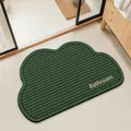 Alfombra de baño absorbente verde en forma de nube con textura de rayas antideslizante - 40*60cm / Forma de Nube / Lodo de Diatomeas Estándar / Verde