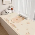 Cream style Belgian velvet window sill mat with Lovely Puppy design and matching pillows - 40*80cm / Cream Cartoon Style - Q