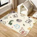 Tappetino per animali in PVC impermeabile con motivi di animali carini per cani e gatti - 60*90cm / Dinosauro Verde e Animali
