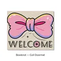 Cute pink bowknot welcome entrance mat with durable silk loop PVC anti-slip texture - 40*60cm / Pink Bowknot Style (A)