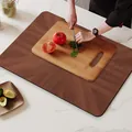 Gran alfombra de cocina absorbente de madera para debajo de tablas de cortar, antideslizante - Madera Texturizada