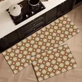 Set di tappeti da cucina retrò in PVC con motivo floreale verde sul pavimento - 40*60cm / Fiore di Nanyang Caldo