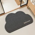 Alfombra de baño de tierra de diatomeas en forma de nube con rayas gris oscuro y Bathroom. - 40*60cm / Forma de Nube / Ajuste regular / Gris
