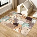 Waterproof PVC pet mat with cute cartoon cat pattern for indoor cat cage - Meow Cat Group-A
