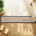 Paillasson en cuir beige avec imprimé Good Day et dessous antidérapant - 20x60cm / Style Lettrage GOOD DAY / Beige Brun (Style D)